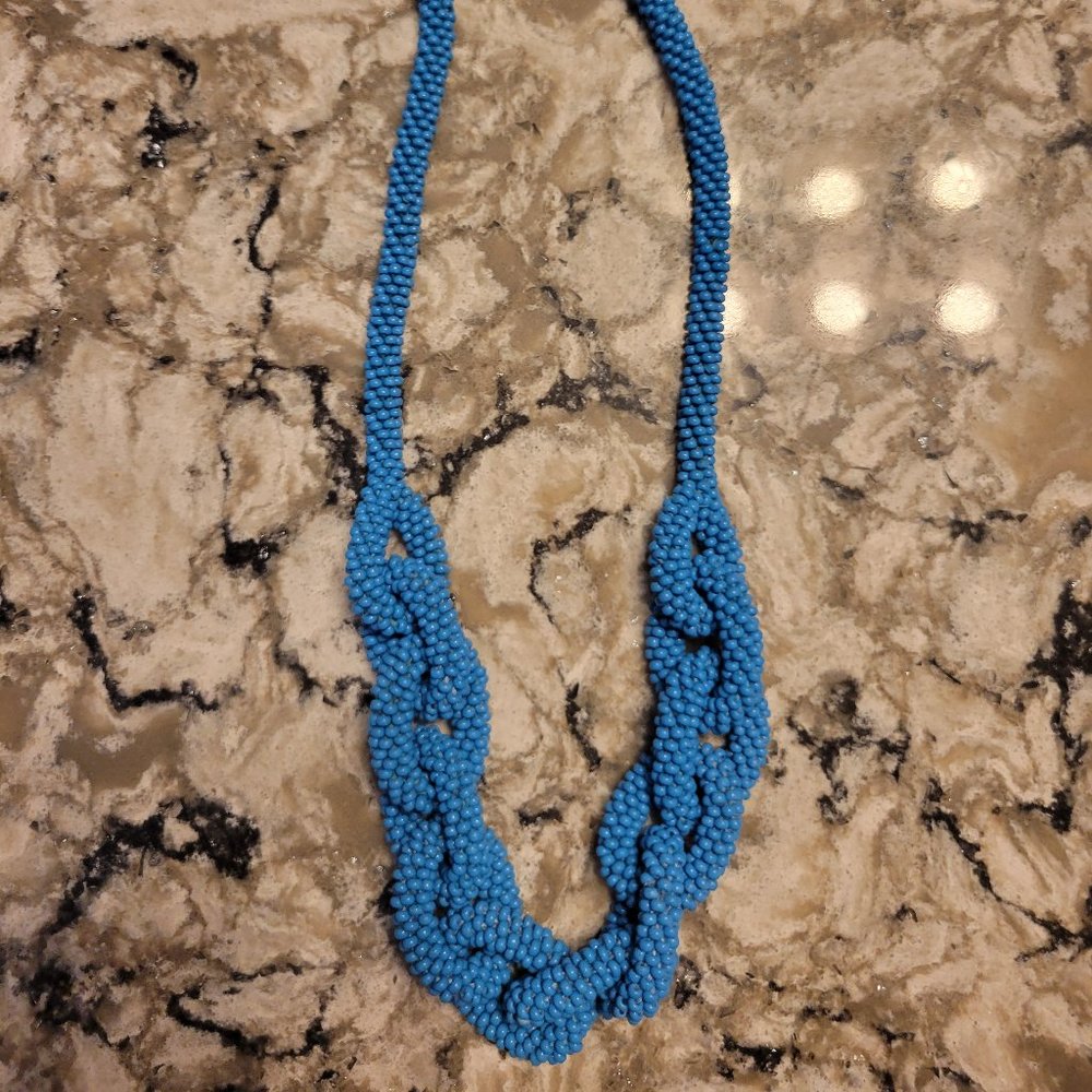 J Crew NWT Seed Bead Lot - 3 Necklaces - Red, Blue, Multicolor - Picture 2 of 4